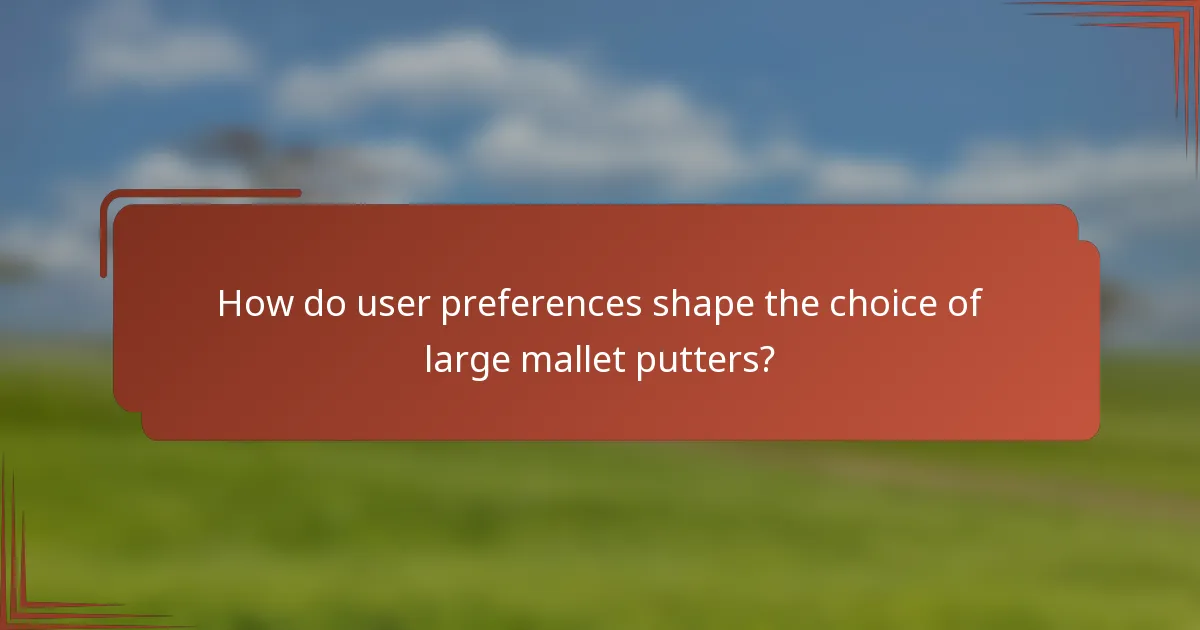 How do user preferences shape the choice of large mallet putters?