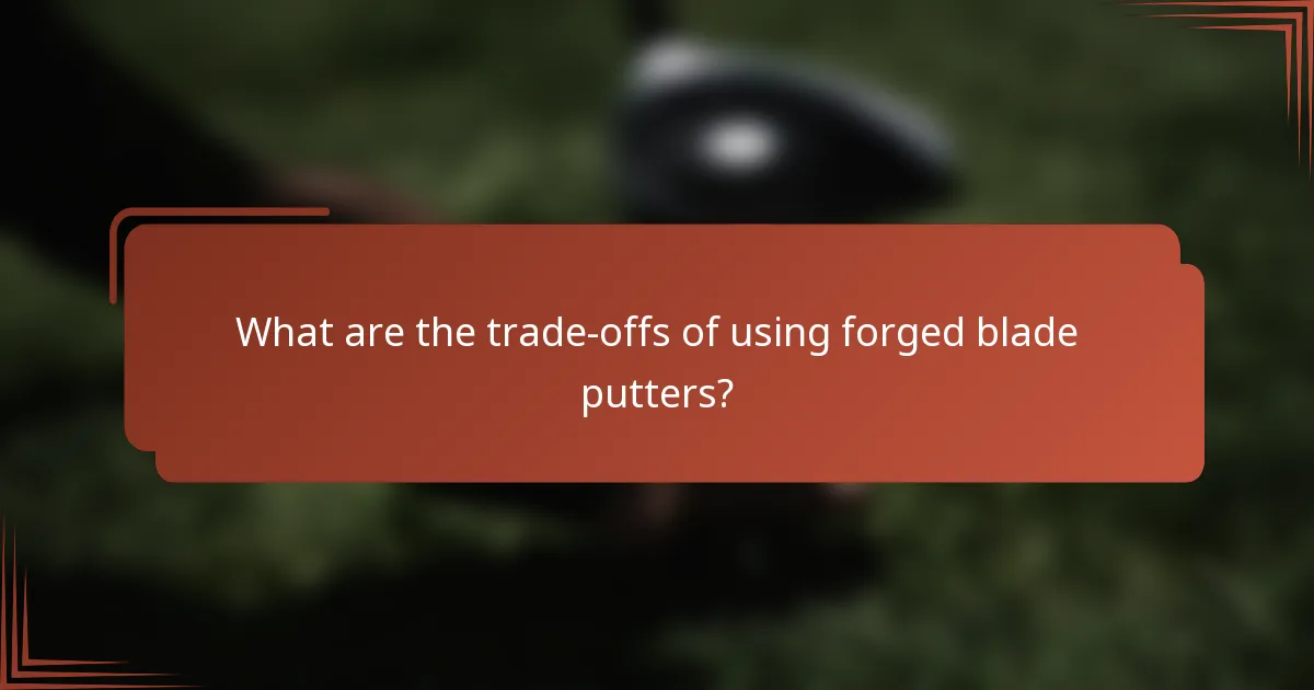 What are the trade-offs of using forged blade putters?