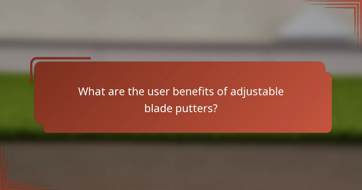 What are the user benefits of adjustable blade putters?
