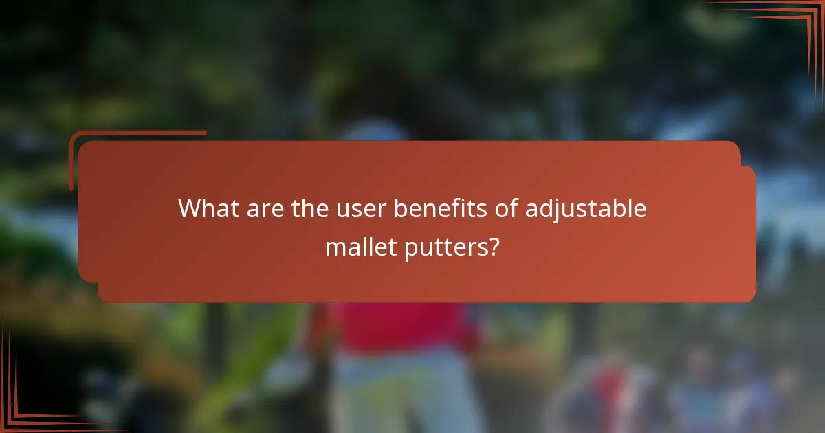 What are the user benefits of adjustable mallet putters?