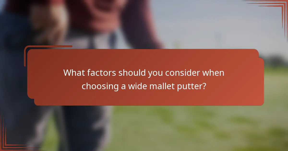 What factors should you consider when choosing a wide mallet putter?