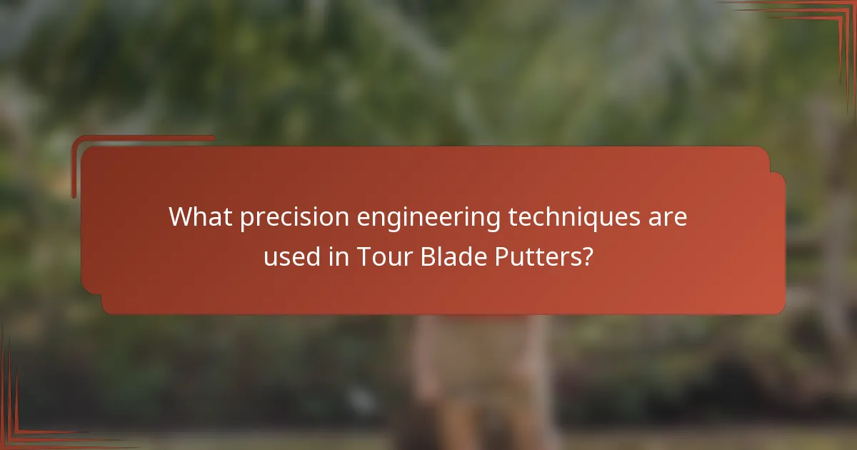 What precision engineering techniques are used in Tour Blade Putters?