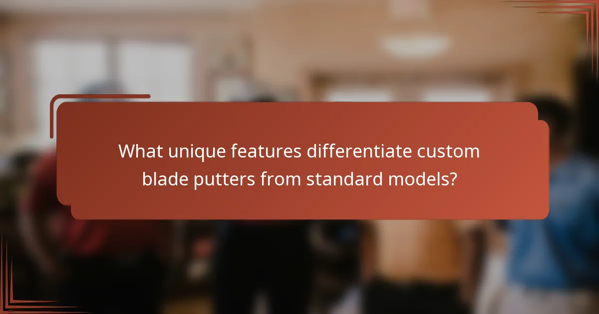 What unique features differentiate custom blade putters from standard models?