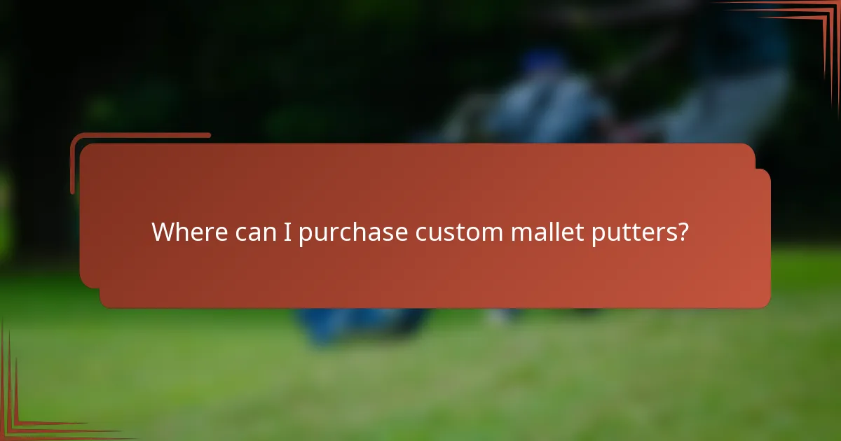 Where can I purchase custom mallet putters?