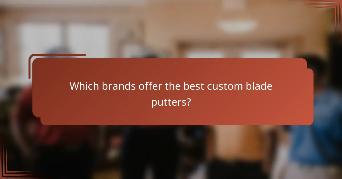 Which brands offer the best custom blade putters?