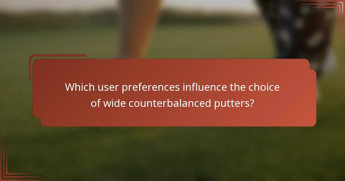 Which user preferences influence the choice of wide counterbalanced putters?